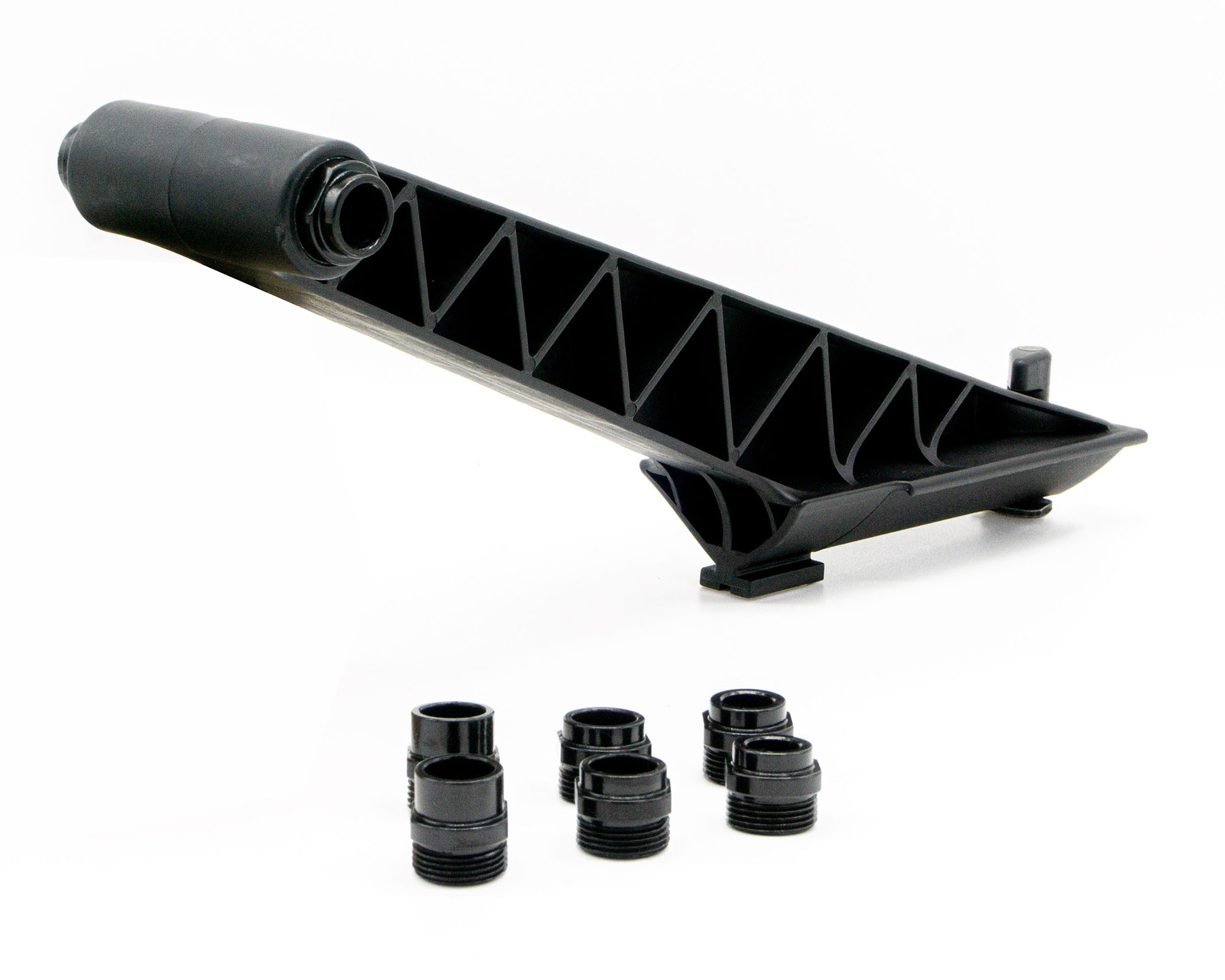 VSV X2 BLACK - Adattatore supporto forcella per trasportare la bici senza la ruota anteriore. Compatibile con VSV Carriers Z2, Z2XL, X2, X2 Black, E2, E2XL, E3. Quattro boccole incluse diametro 5x100mm, 12x100mm, 15x100mm, 15x110mm.