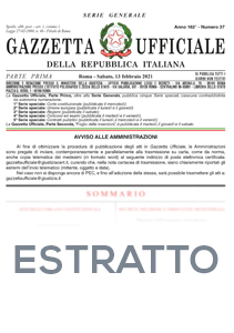 Estratto Gazzetta Ufficiale