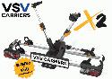 VSV X2 - <span style=font-weight:bold;>VSV X2 - SPECIAL PER E-BIKE BIAMMORTIZZATE</span>
<br />Capacit 2 bici anche e-BIKE  (+ 1 bici optional cod. BCVSVEXT3ZX) Carico Max 60 Kg. Peso articolo 18 Kg.  in acciaio e alluminio. Portabici pieghevole.  Funzione reclinabile per l'apertura del bagagliaio tramite staffa SUPORTI TELAIO BICI A CINGHIE CON CHIUSURA. Presa 7/13 poli - SPECIALE CON SUPPORTI RUOTA MAGGIORATI. Passo bici: qualsiasi misura fino a 1350 mm.<br /><a href=../auto/prodotti.asp?Cl=177&Marche=ACCESSORI&Modello=VSV%20X2 style=color:#ffffff  !important;>
<div style=float:right; background-color: #234d96;color: #ffffff !important;font: italic 11px Verdana;margin-top: 0px;margin-bottom: 3px;padding: 4px;border: Solid 1px #234d96;border-radius: 5px;cursor: Pointer;text-align: center;>Accessori</div></a>